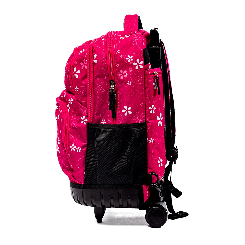 Mochila De Rodos Rosada Floreal Nicks Club