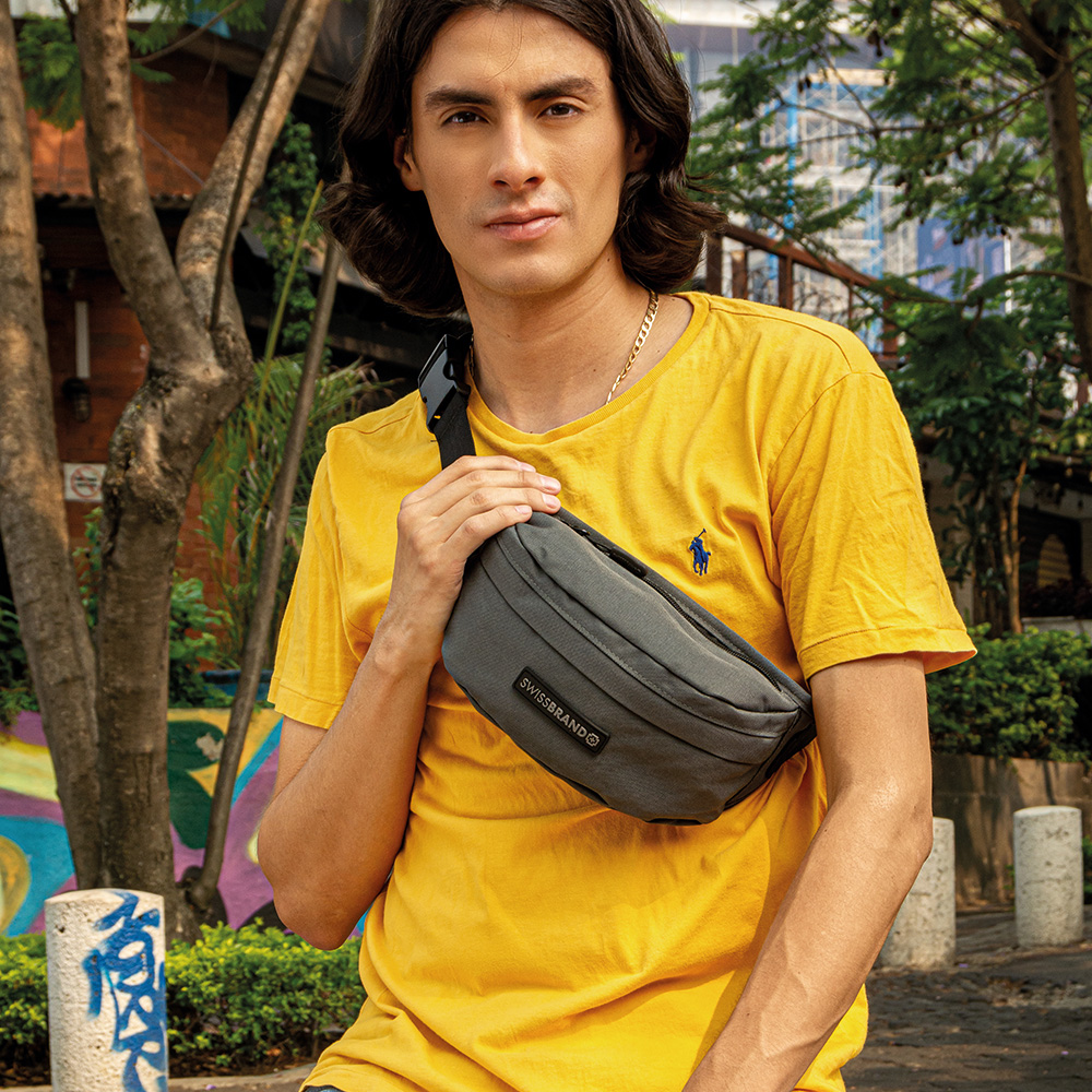 Bolso De Cintura Swissbrand Verdi Dark Grey