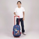 Mochila Con Rodos Grande Azul Mario Bros Gokar