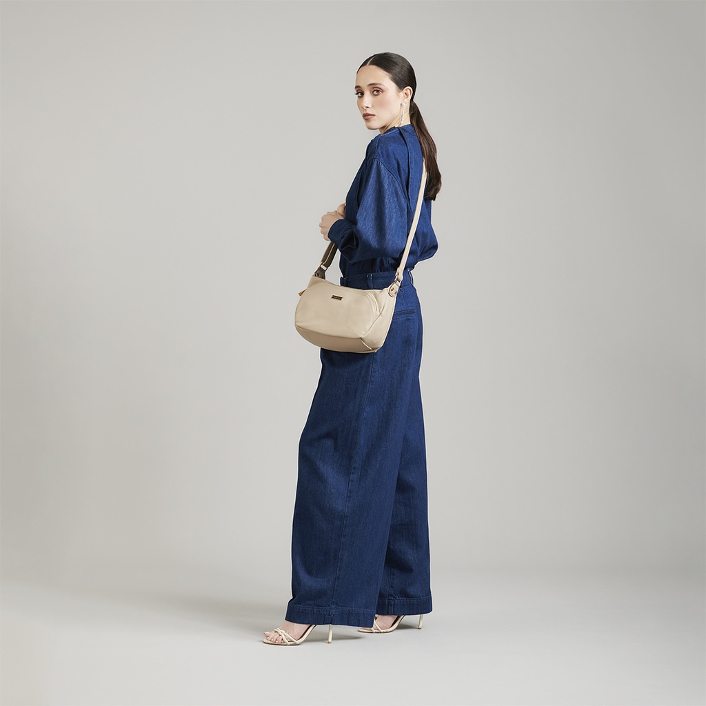 Bolso Bandolero Madison Beige Malana