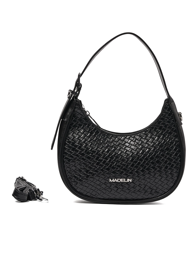 Bolso Madelin Tipo Baguette Jury Negro