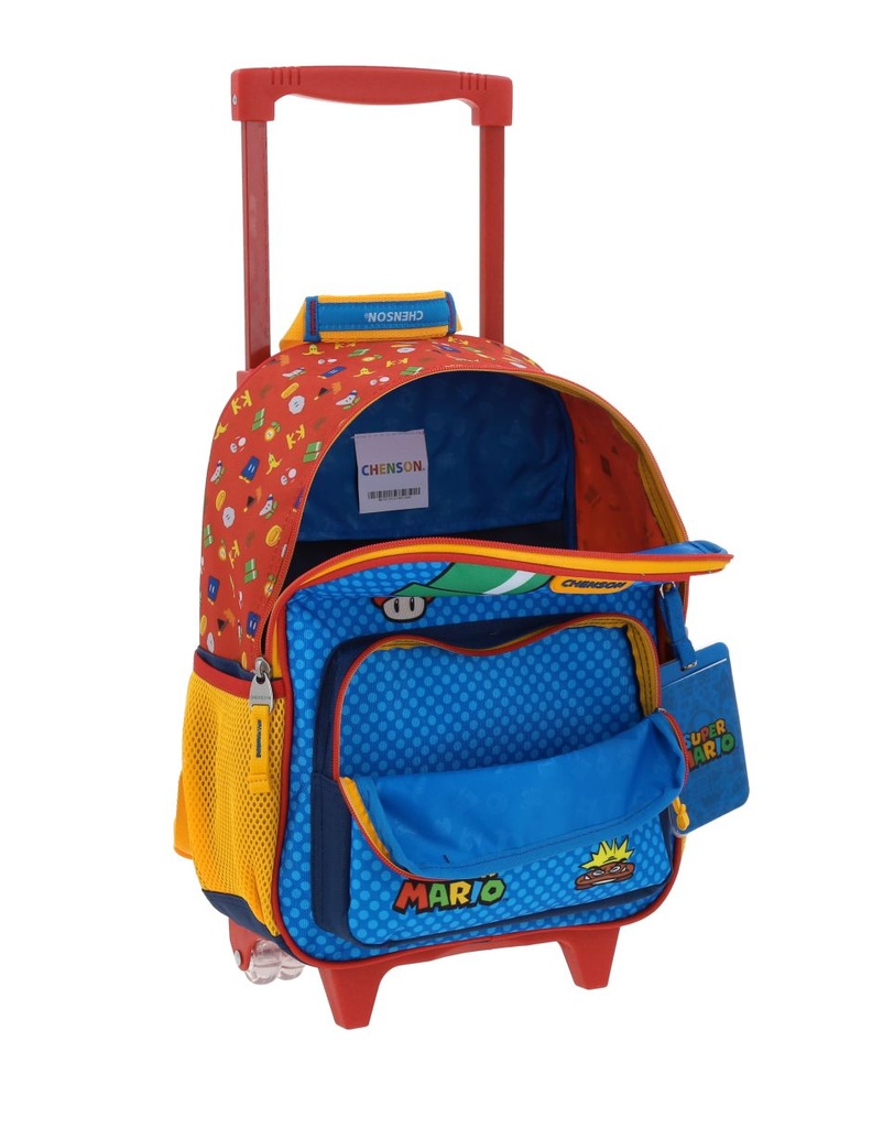 Mochila Con Ruedas Azul Mario Bros Chenson Onder