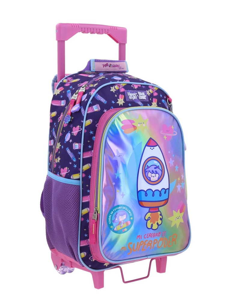 Mochila Con Ruedas Rosa Happy Girl Vania Bachur Pacia