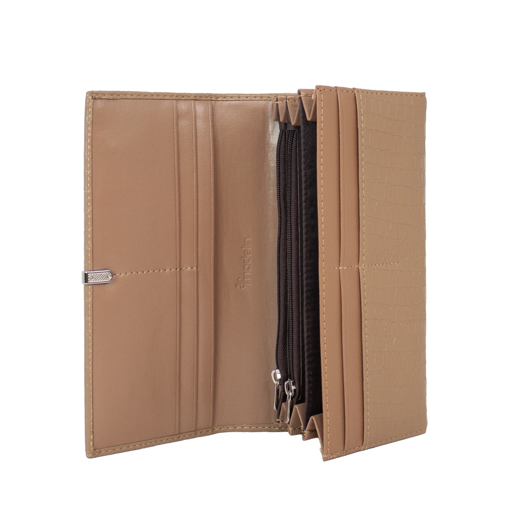 Billetera Madelin Grande Para Mujer Yoss Beige Oscuro