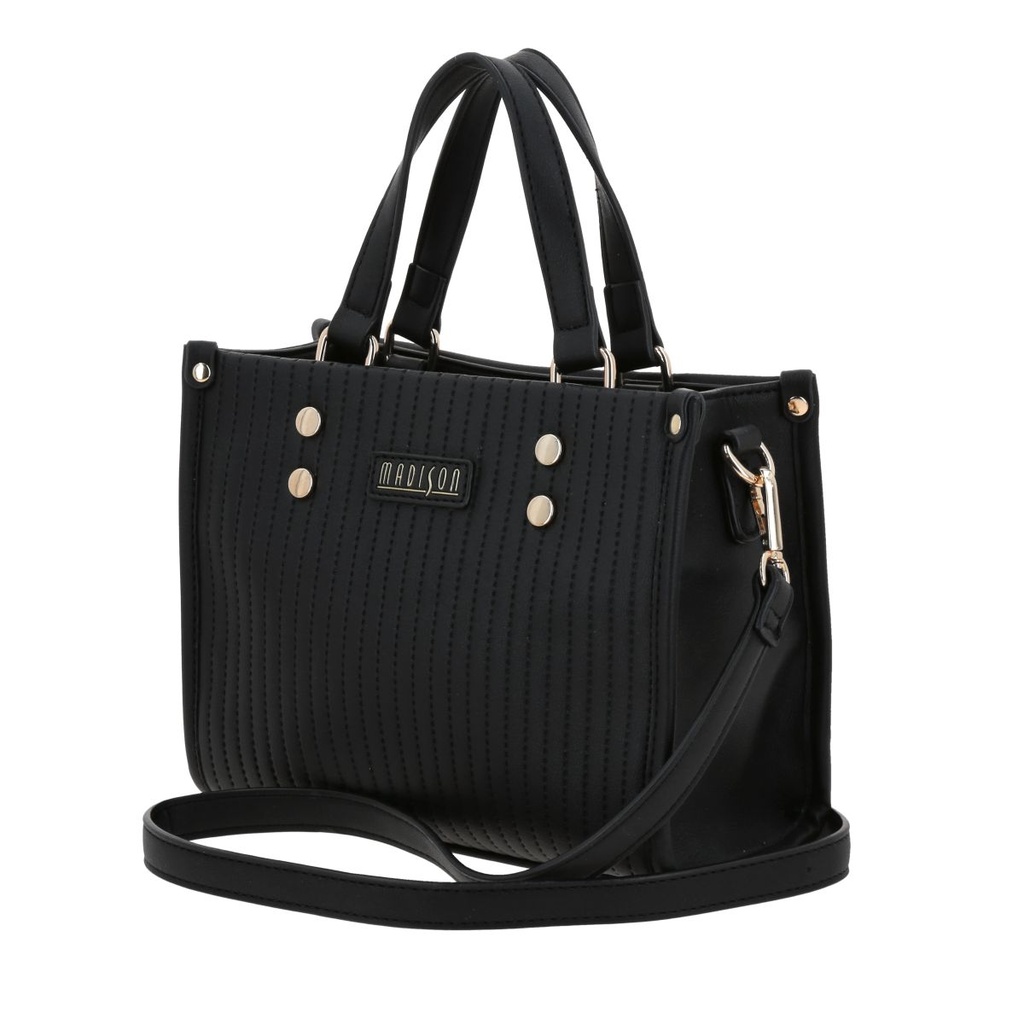 Bolso Satchel Negro Madison Lourdes 