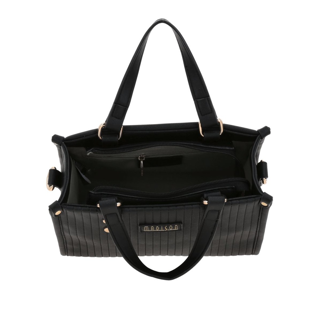 Bolso Satchel Negro Madison Lourdes 