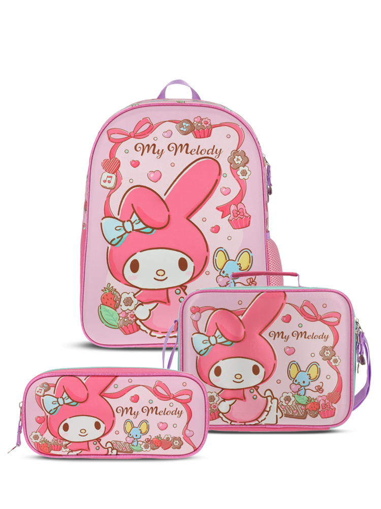 Set Mochila+Lonchera Y Portalápiz My Melody Y Flat