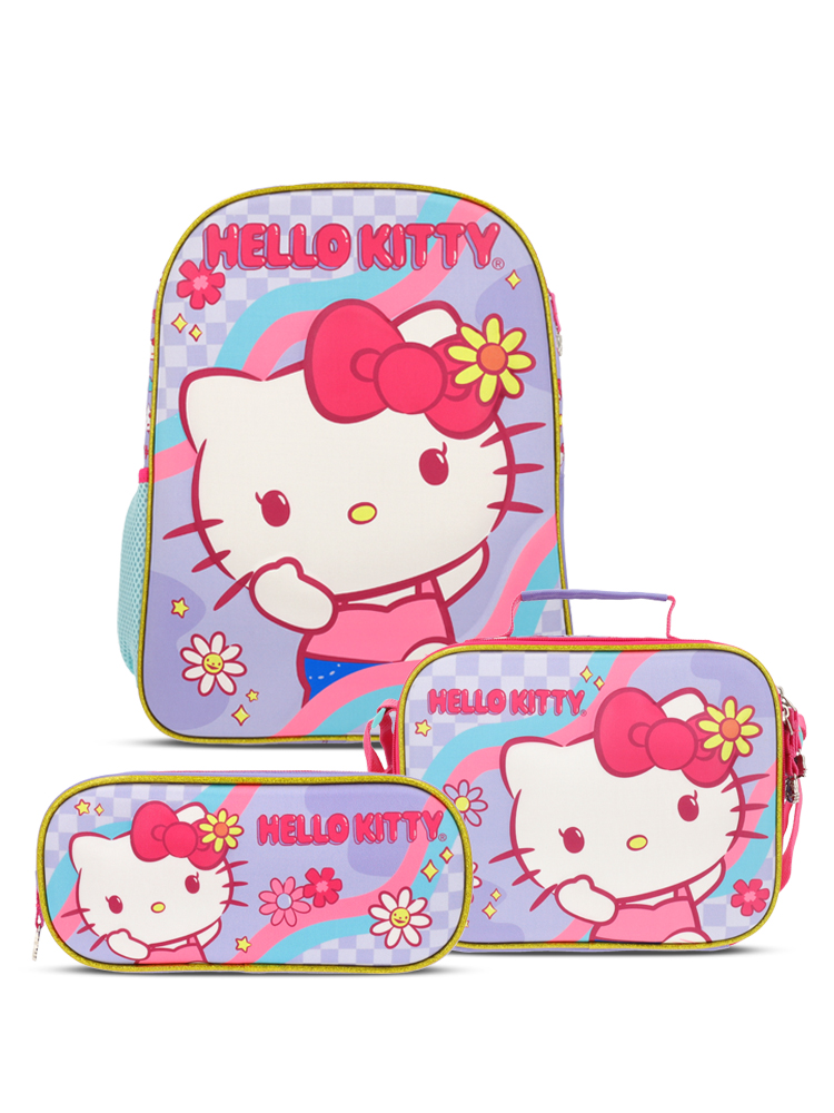 Set Mochila+Lonchera Y Portalápiz Retro Pop Hello Kitty