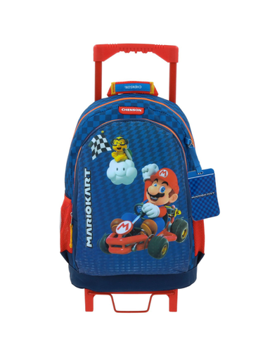 [MB66166-9] Mochila Con Ruedas Grande Azul Mario Bros Gokar
