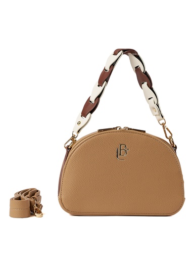 [LB2517MOCCA-LMT] Bolso LB Tipo Bandolera Media Luna Café