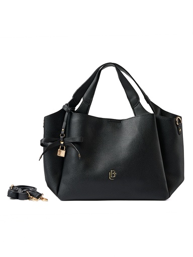 [LB2507BK] Bolso LB Tipo Hobo Jade Negro
