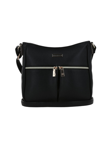 [MD25141-3] Bolso Tipo Bandolero Negro Madison Malana