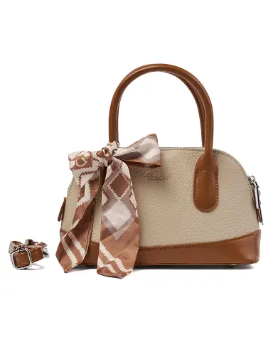 [MAD-6359-WH] Bolso Madelin Tipo Bandolero Bowling Beige