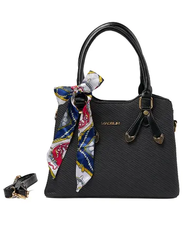 [MAD-K211-BK] Bolso Madelin Tipo Satchel Negro