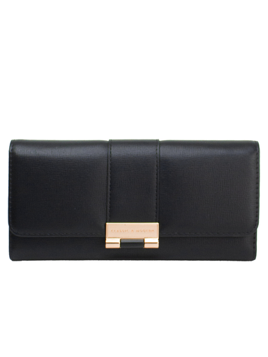 [MAD-T5601-048-BK] Billetera Grande Para Dama Madelin Negro