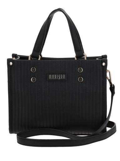 [MD25106-3] Bolso Satchel Negro Madison Lourdes 